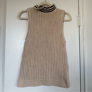 J.Crew Ruffle Neck Knit Sleeveless Sweater Size M
